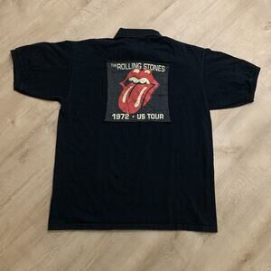 Vintage 2005 The Rolling Stones 1972 US Tour Polo Shirt Men's XL Band Distressed
